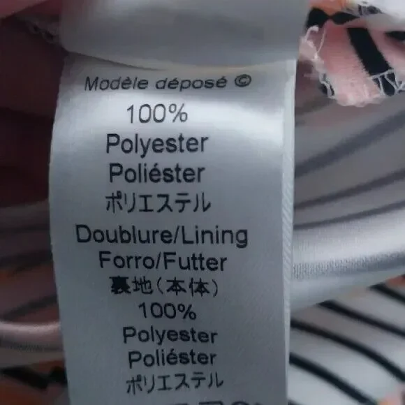 Kenzo White Polka Dot and Stripe Print Sleeveless Flared Dress Sz 36 (US 4) - Picture 11 of 11